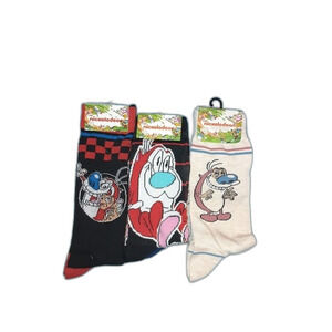 Nickelodeon Ren and Stimpy Socks 5 pair Lot NWT